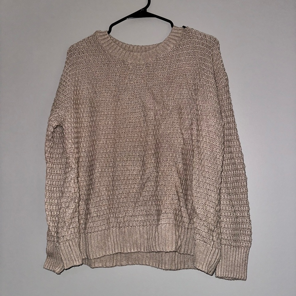 Cozy Old Navy Tunic Length Beige Sweater